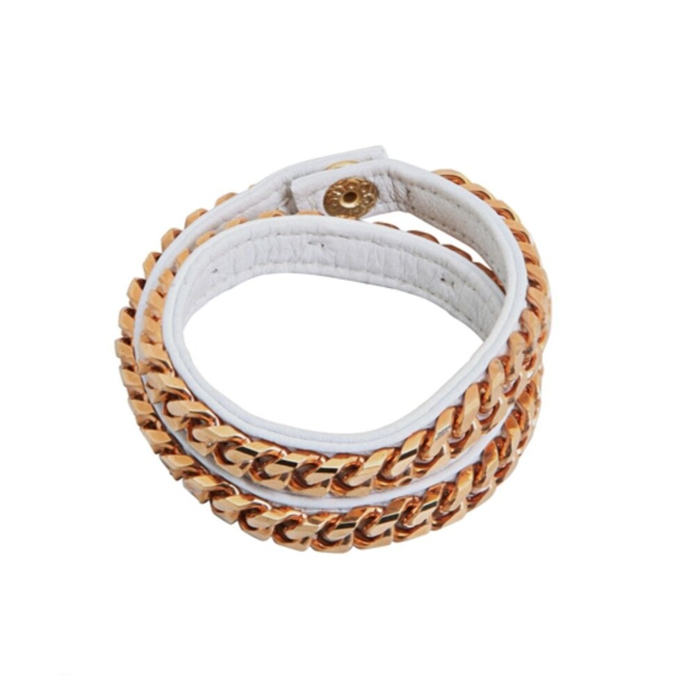Vita Fede Leather & Chain Monaco Double Wrap Bracelet